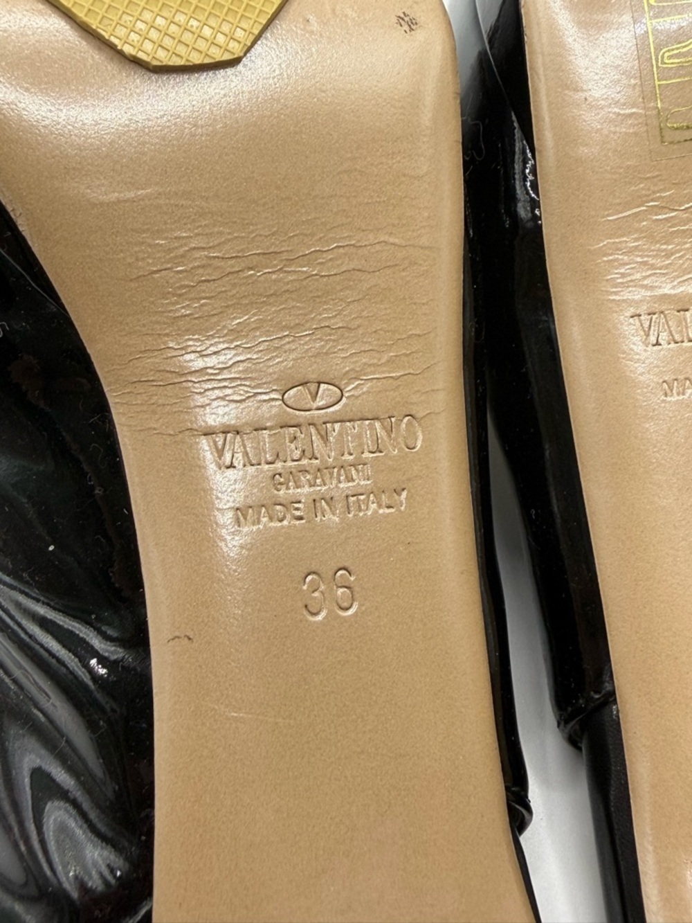 Valentino Garavani | Black Patent Leather Slingback Heels Bow Peep Toe |  36 - Picture 12 of 16